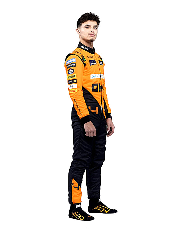 Premium Lando Norris McLaren Formula 1 racing suit for motorsport fans.