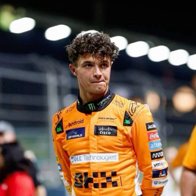 Premium Lando Norris Singapore Grand Prix McLaren Formula 1 racing suit.