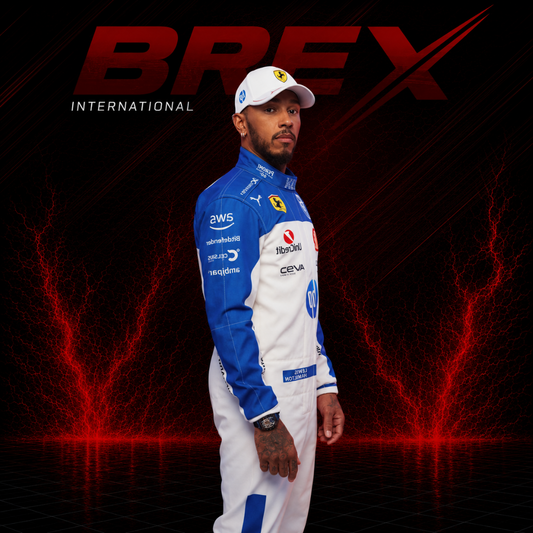 Lewis Hamilton 2025 Miami Grand Prix Ferrari Formula 1 racing suit featuring official team colors, sponsor logos, and premium race-inspired design.