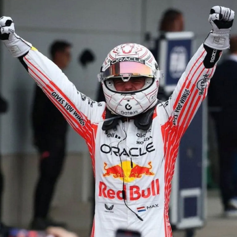 Premium Max Verstappen Formula One racing suit with authentic Red Bull Racing styling.