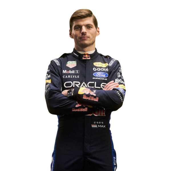 Premium Formula One racing suit inspired by Max Verstappen and Red Bull Racing.
