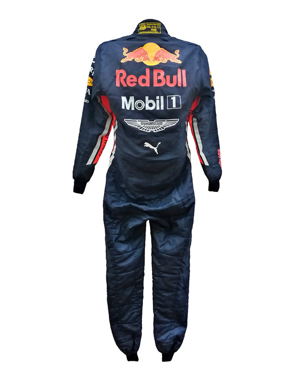 Premium Max Verstappen Red Bull Honda Formula One racing suit with authentic team styling.