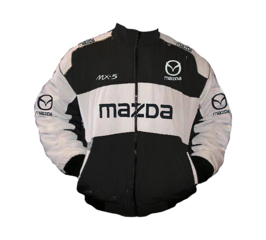 Brex Mazda MX-5 Miata Black White Vintage Racing Performance Jacket - racing jacket, view 1 | Brex International