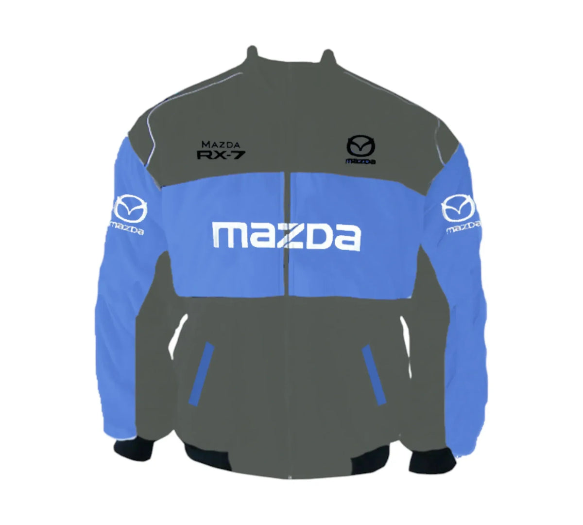 Brex Mazda RX-7 Dark Gray Royal Blue Vintage Racing Jacket - racing jacket, view 1 | Brex International