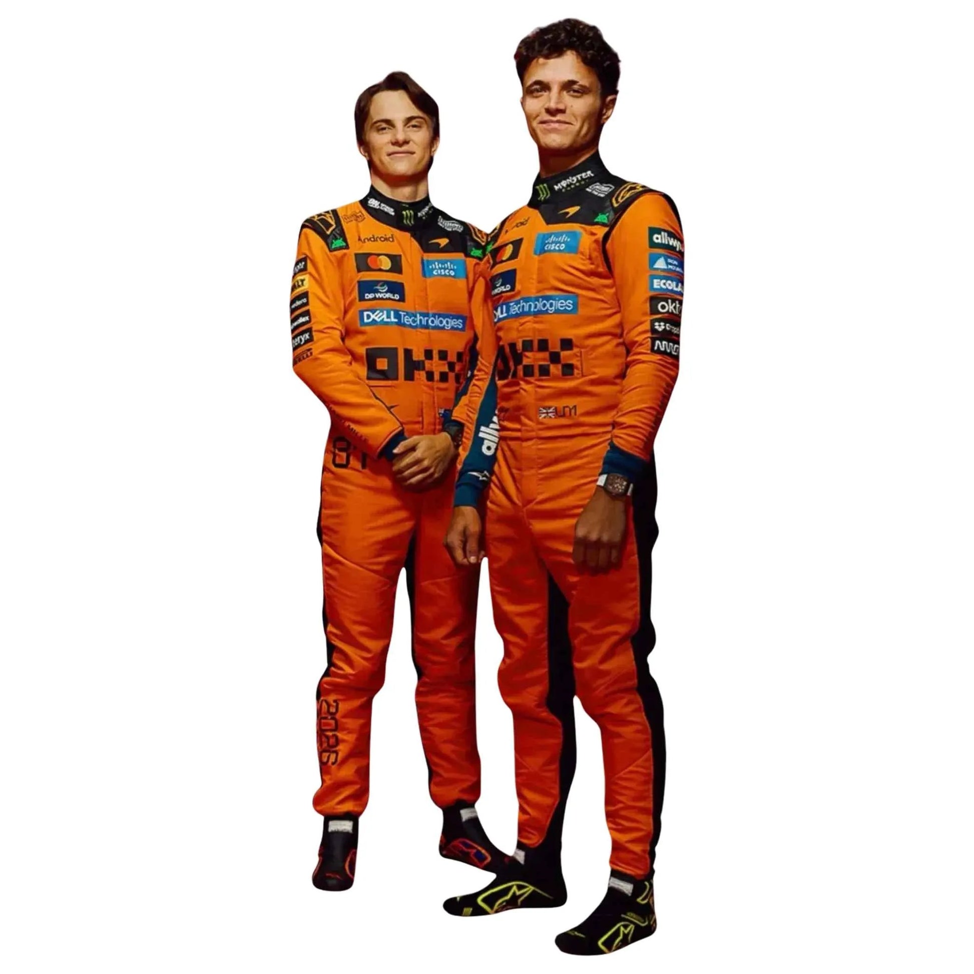 McLaren F1 Team racing jumpsuit featuring authentic motorsport-inspired styling.