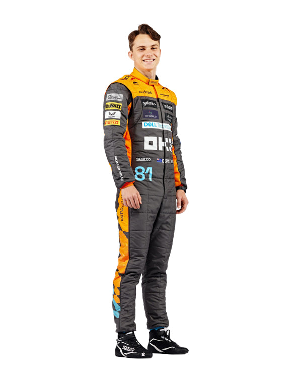 McLaren F1 Team racing suit inspired by Oscar Piastri's 2023 Formula 1 campaign.