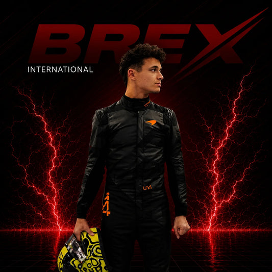 McLaren Lando Norris 2025 Stealth F1 racing suit inspired by Formula 1 motorsport design.