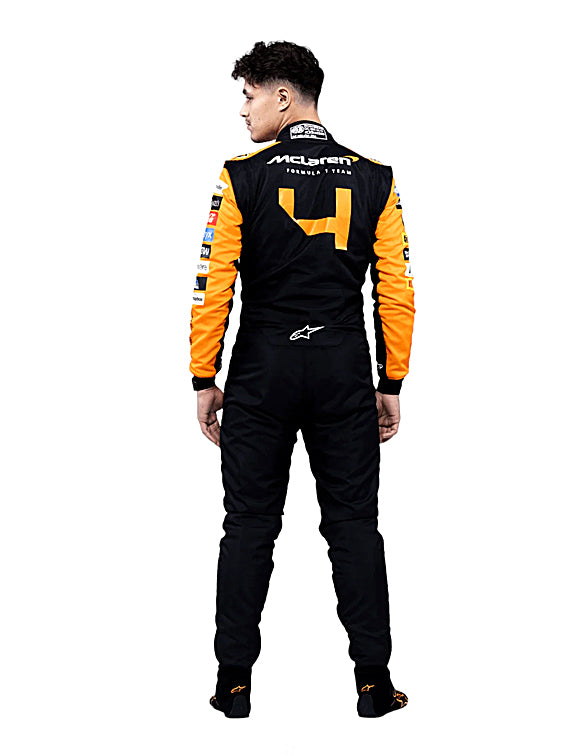 McLaren Racing Team Formula 1 suit with authentic motorsport styling.