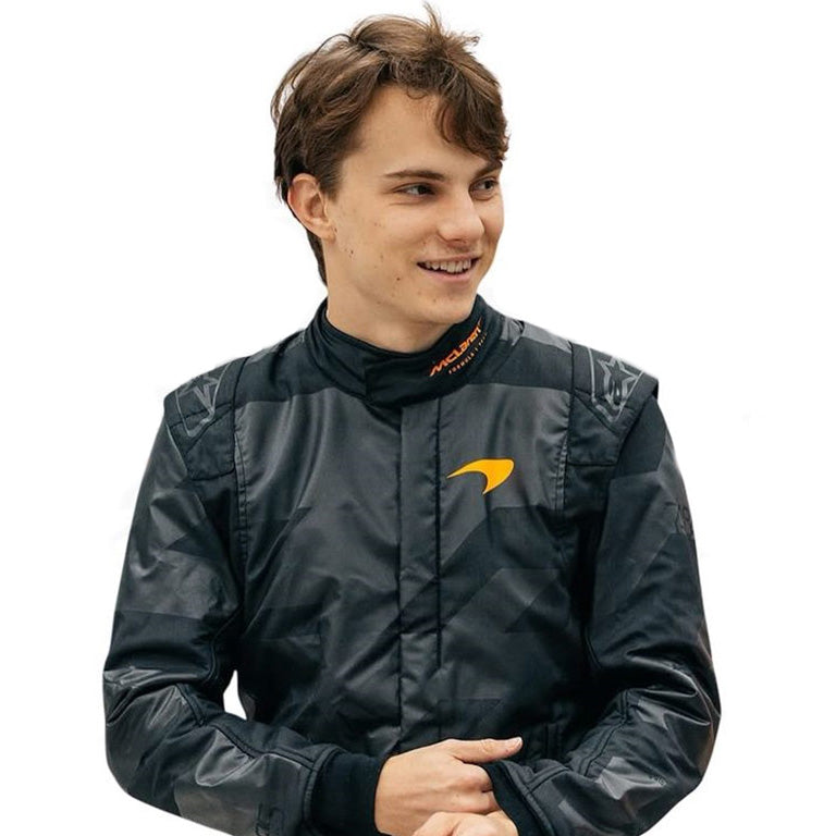 McLaren Stealth racing suit featuring authentic Formula 1-inspired styling.