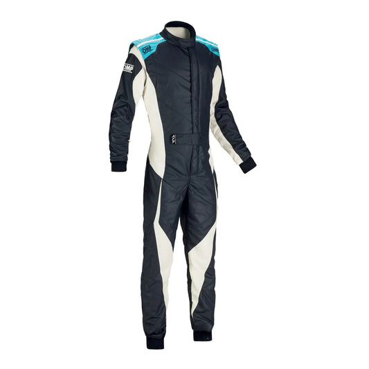 OMP TECNICA EVO Go-Kart Race Suit - Black / White | Brex International