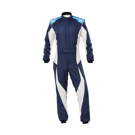 OMP Tecnica Evo Navy Blue / White Racing Suit | Brex International
