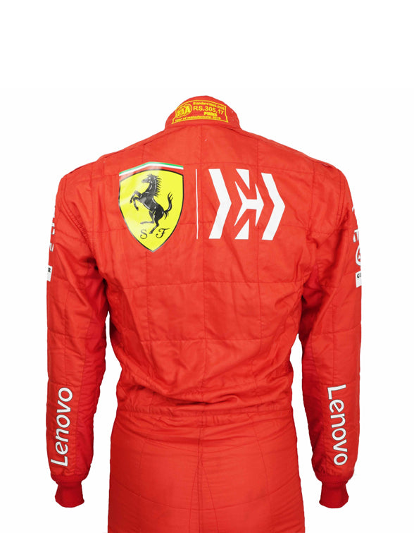 Premium 2019 Charles Leclerc Ferrari racing suit featuring authentic motorsport-inspired craftsmanship and iconic Ferrari styling.