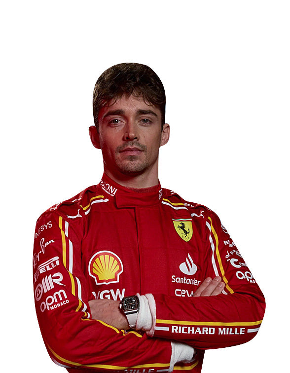 Premium Charles Leclerc 2024 Ferrari Race Suit Replica with iconic Formula 1 styling, ideal for collectors and racing fans.