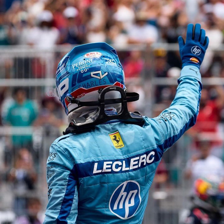 Premium Ferrari Miami GP Replica Race Suit inspired by Charles Leclerc's 2024 Formula One appearance.