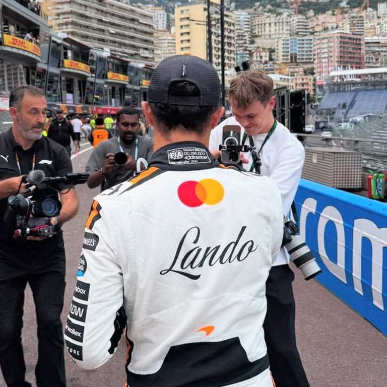 Premium Lando Norris F1 suit inspired by the 2025 Monaco Grand Prix.