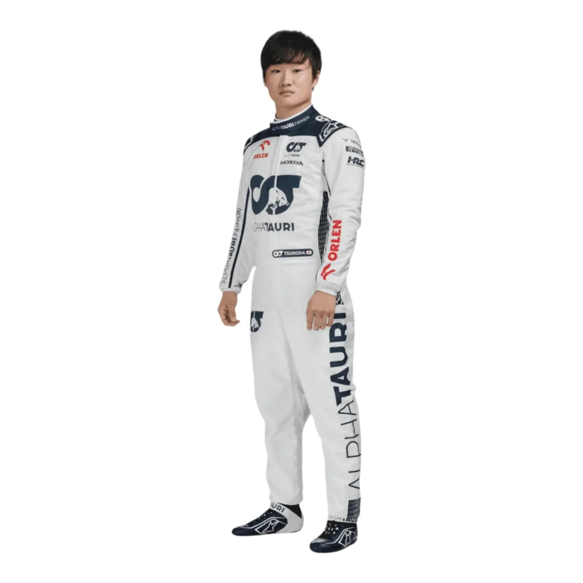Premium 2023 Yuki Tsunoda Formula 1 race suit replica inspired by the Scuderia AlphaTauri team.