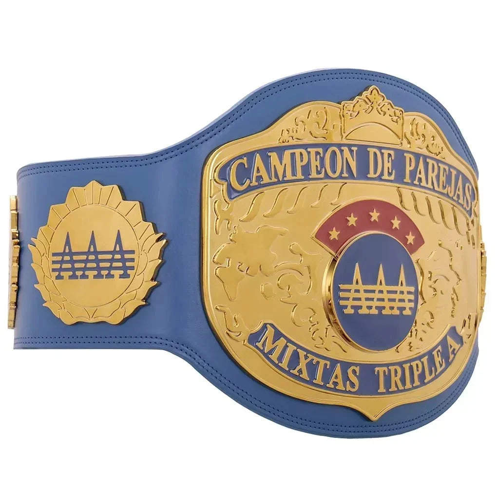 AAA World Mixed Tag Team Championship Inspired Title Belt - photo 2 of 8 | Brex International