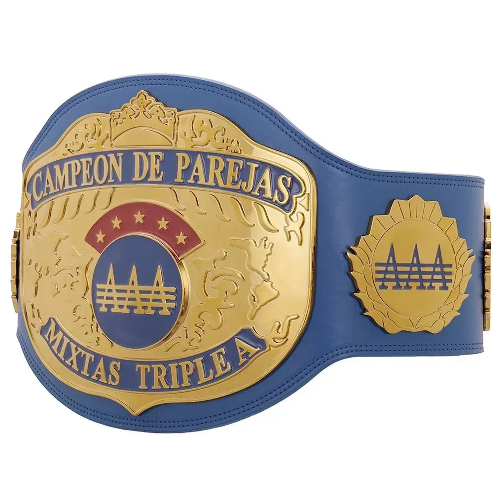 AAA World Mixed Tag Team Championship Inspired Title Belt - photo 3 of 8 | Brex International