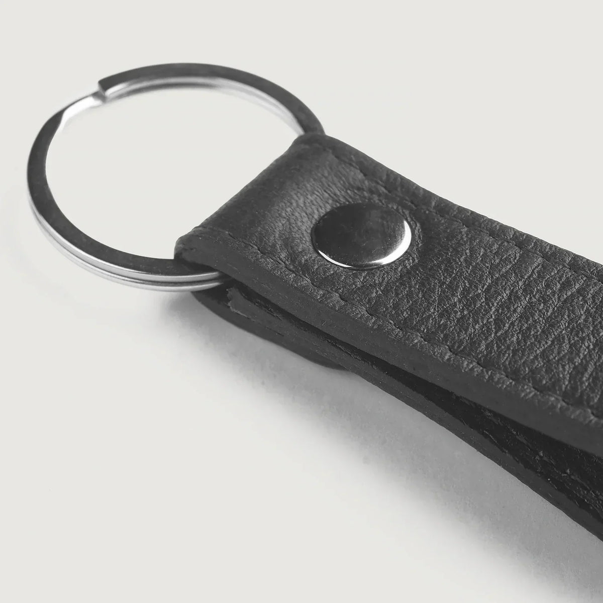 Brex Adkins Black Leather Keychain - black leather keychain, view 5