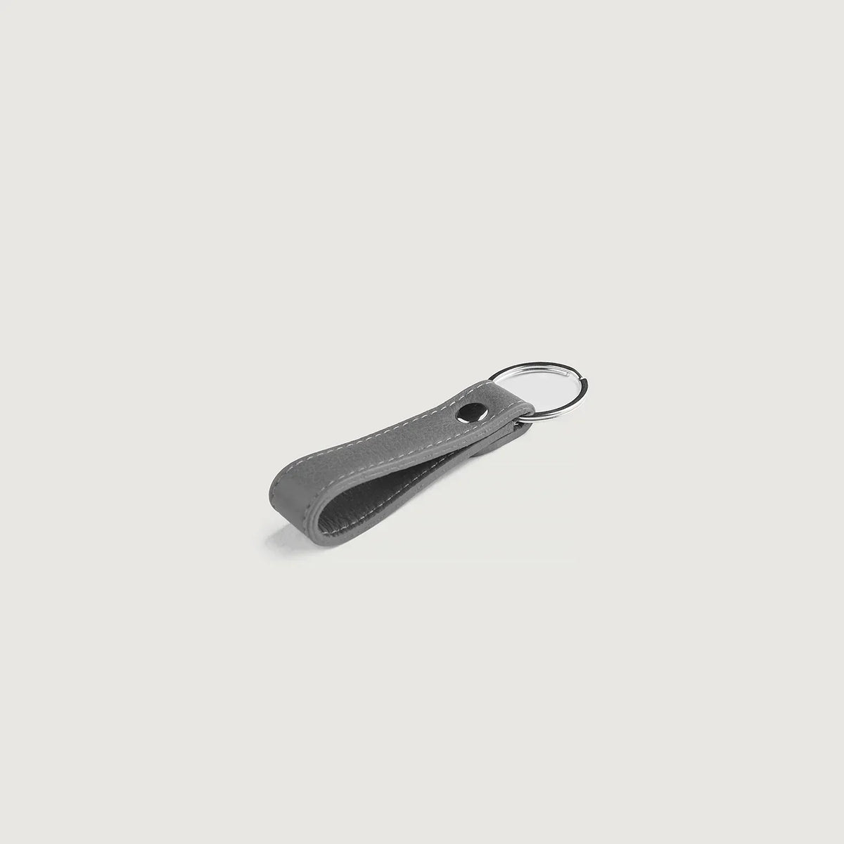 Brex Adkins Grey Leather Keychain - grey leather keychain, view 3