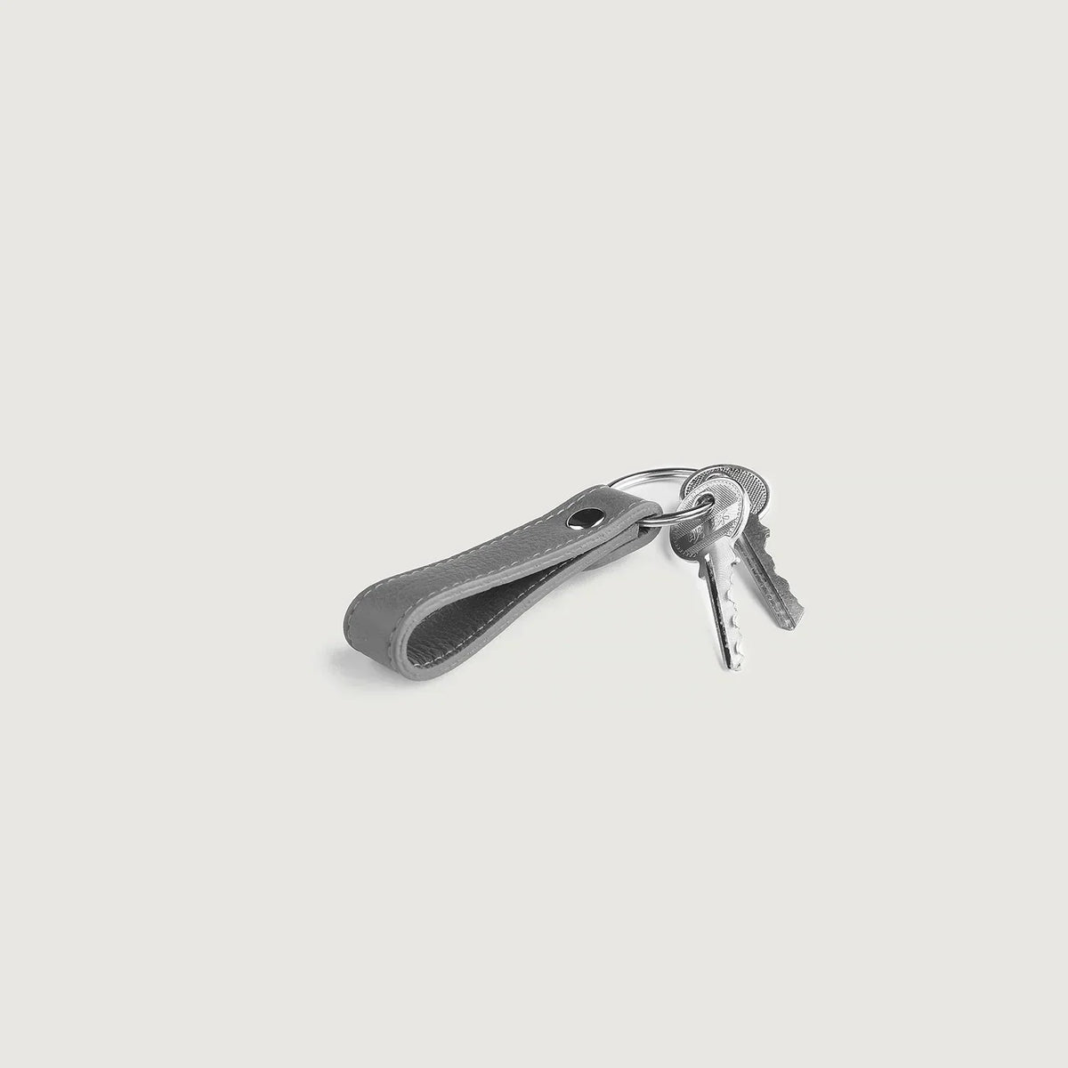 Brex Adkins Grey Leather Keychain - grey leather keychain, view 4