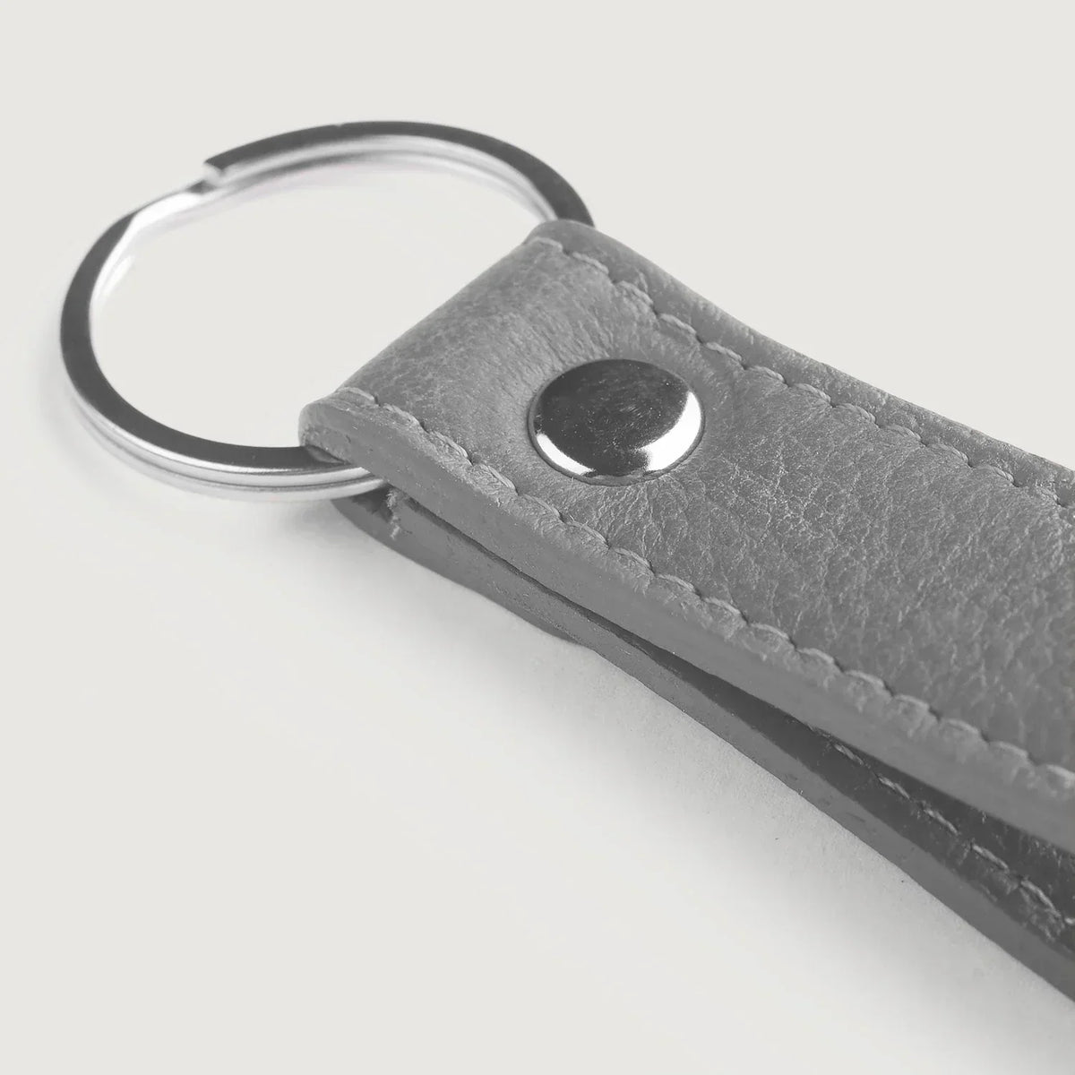 Brex Adkins Grey Leather Keychain - grey leather keychain, view 5