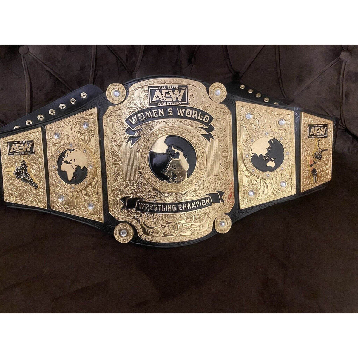 AEW Women's World Championship Inspired Brass Plate Title Belt - photo 3 of 7 | Brex International
