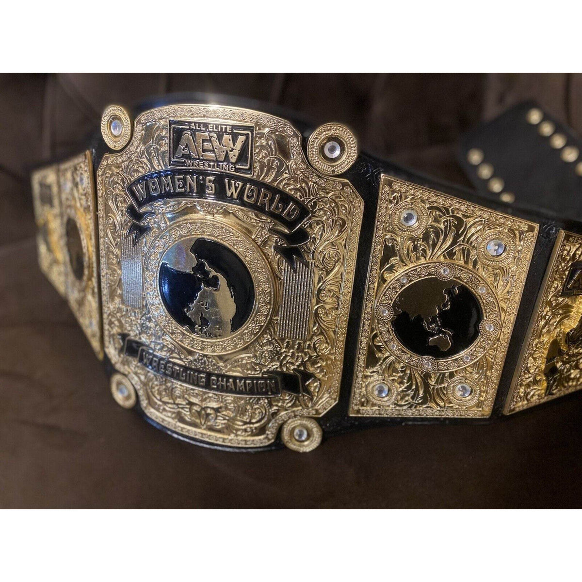 AEW Women's World Championship Inspired Brass Plate Title Belt - photo 4 of 7 | Brex International
