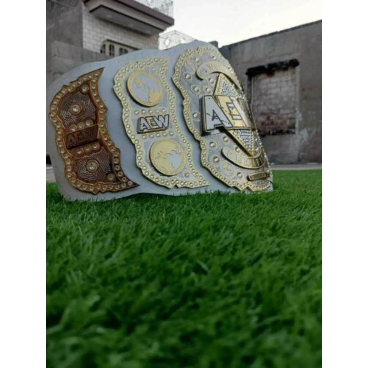 AEW World Championship Inspired Brass Plate Wrestling Belt - photo 3 of 8 | Brex International