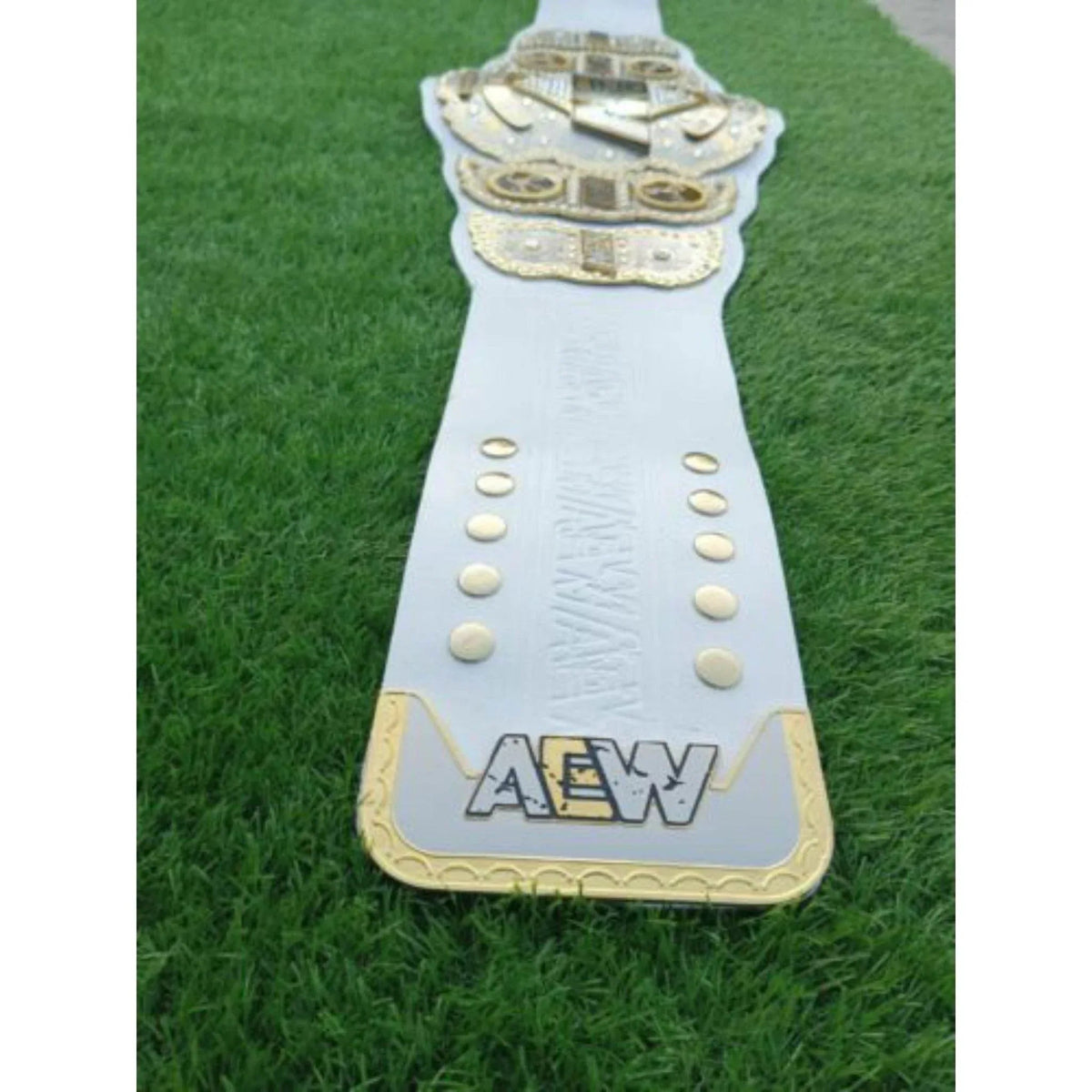 AEW World Championship Inspired Brass Plate Wrestling Belt - photo 7 of 8 | Brex International