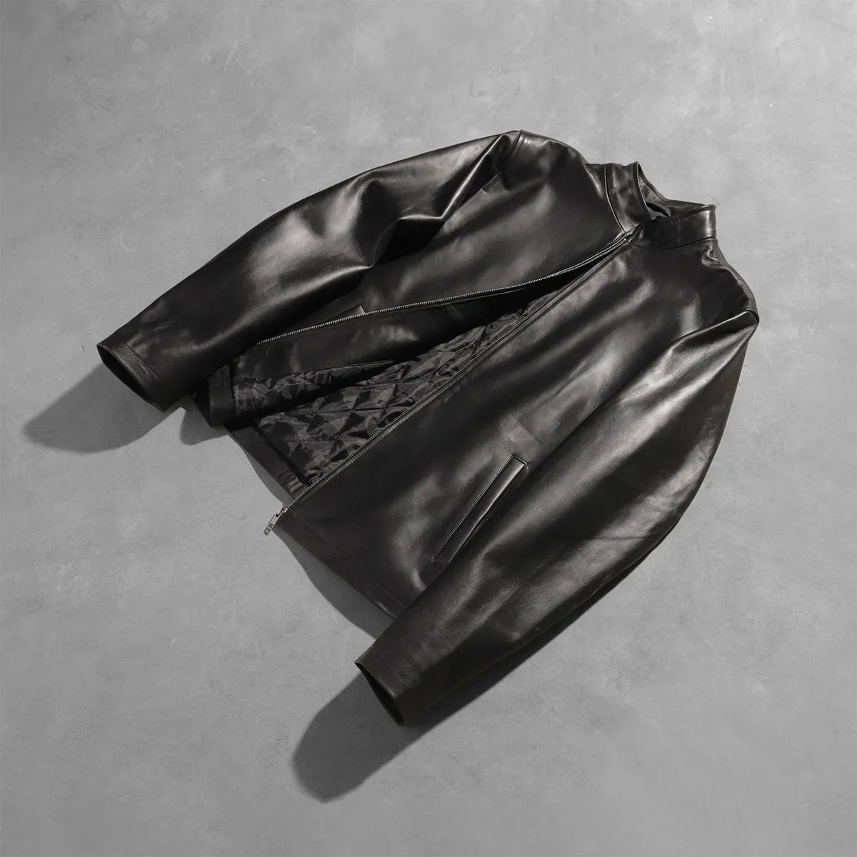 Alex Black Leather Biker Jacket - men's jacket in black cowhide leather, view 7