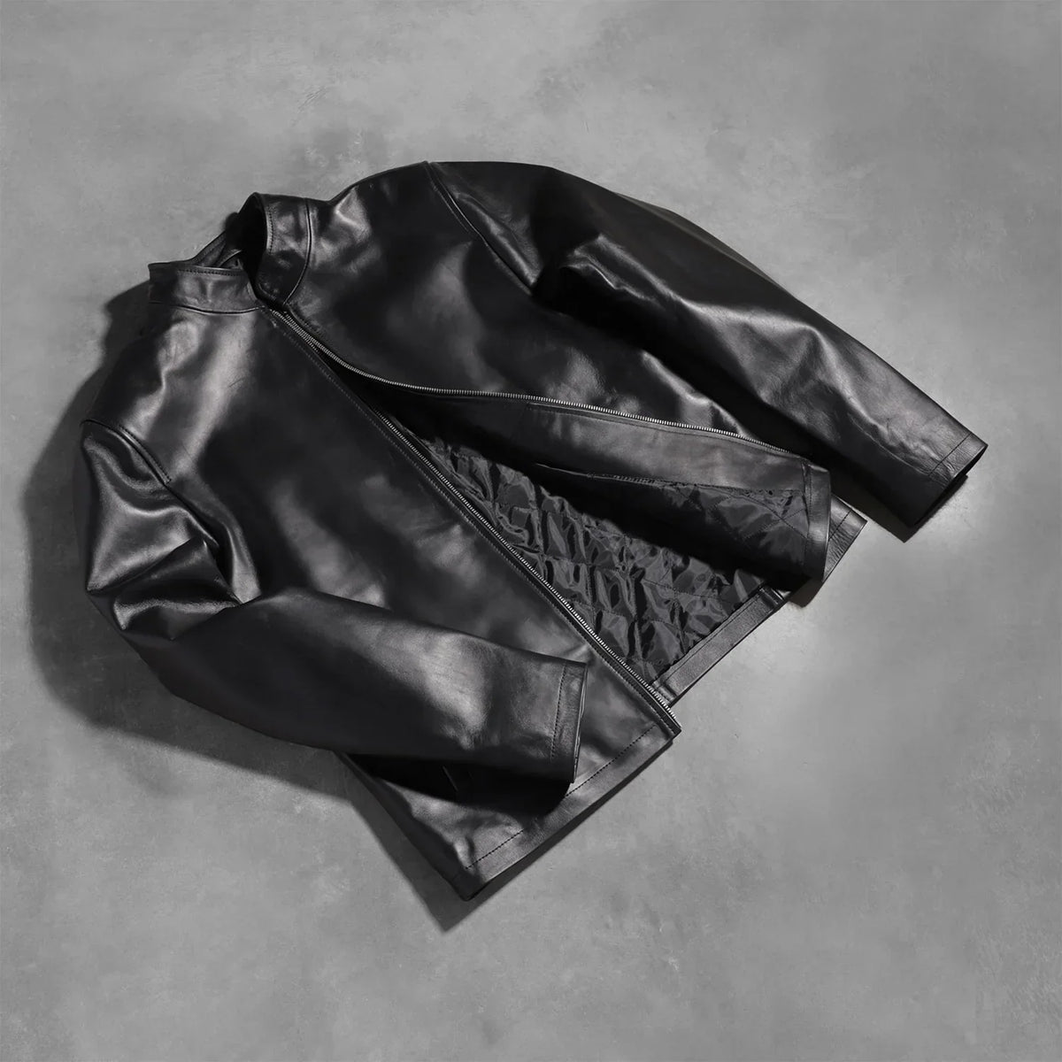 Alex Black Leather Biker Jacket - men's jacket in black cowhide leather, view 8