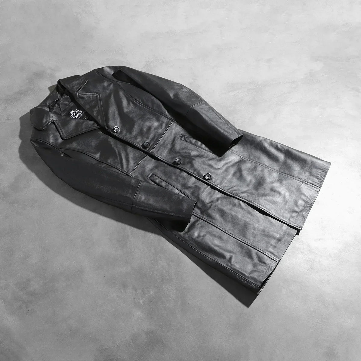 Brex Alexis Black Single Breasted Leather Coat - women's coat in black cowhide leather, view 7