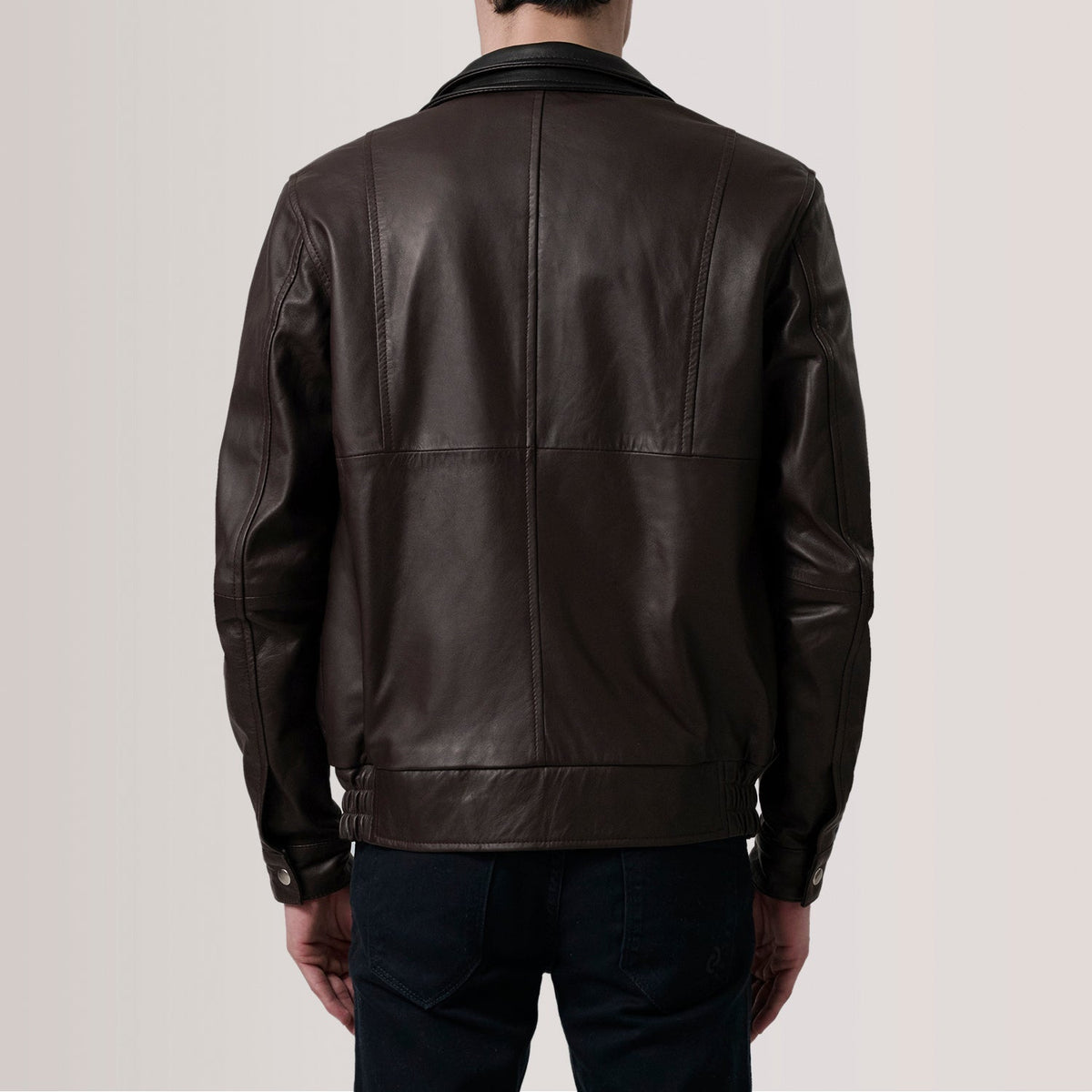 Alfred Maroon Leather Bomber Jacket - men's jacket in maroon premium leather, view 5
