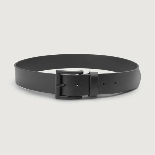Brex Allan Black Leather Casual Belt - black casual leather belt, view 1