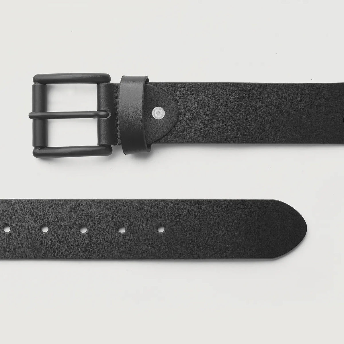 Brex Allan Black Leather Casual Belt - black casual leather belt, view 2