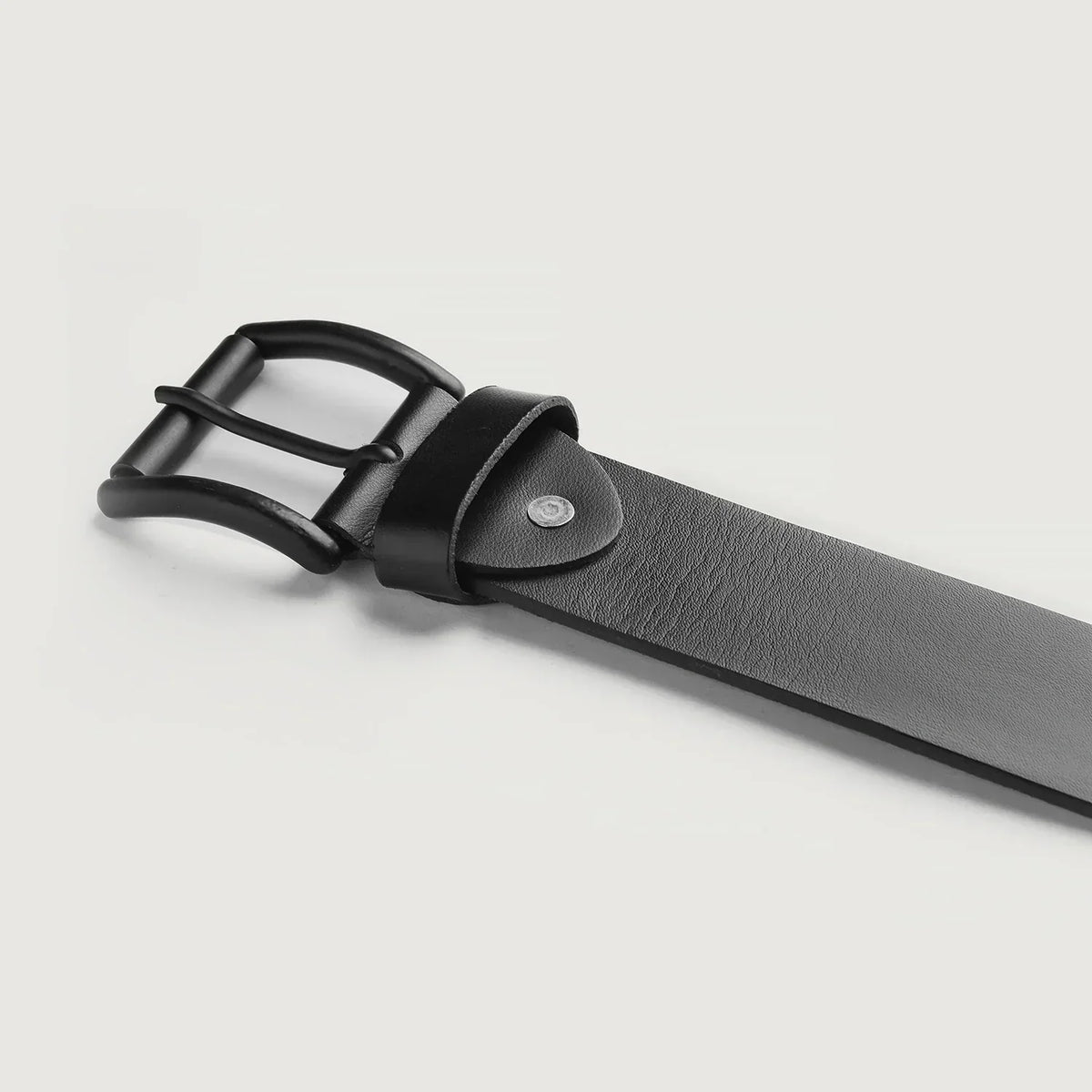 Brex Allan Black Leather Casual Belt - black casual leather belt, view 5