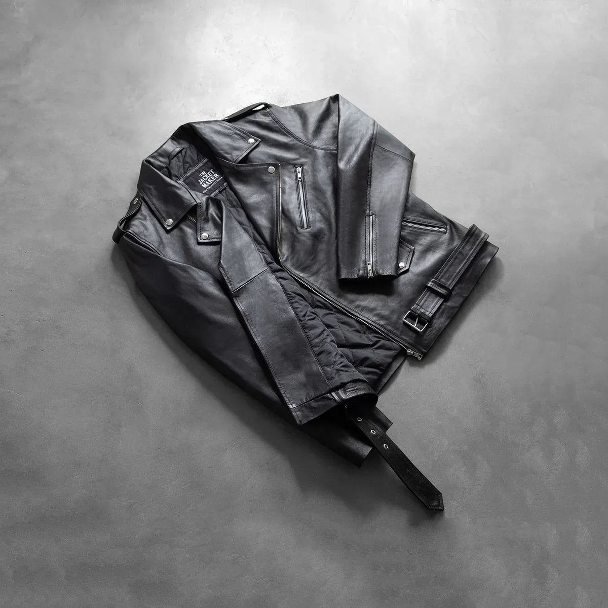 Allaric Alley Black Leather Biker Jacket - men's jacket in black cowhide leather, view 7