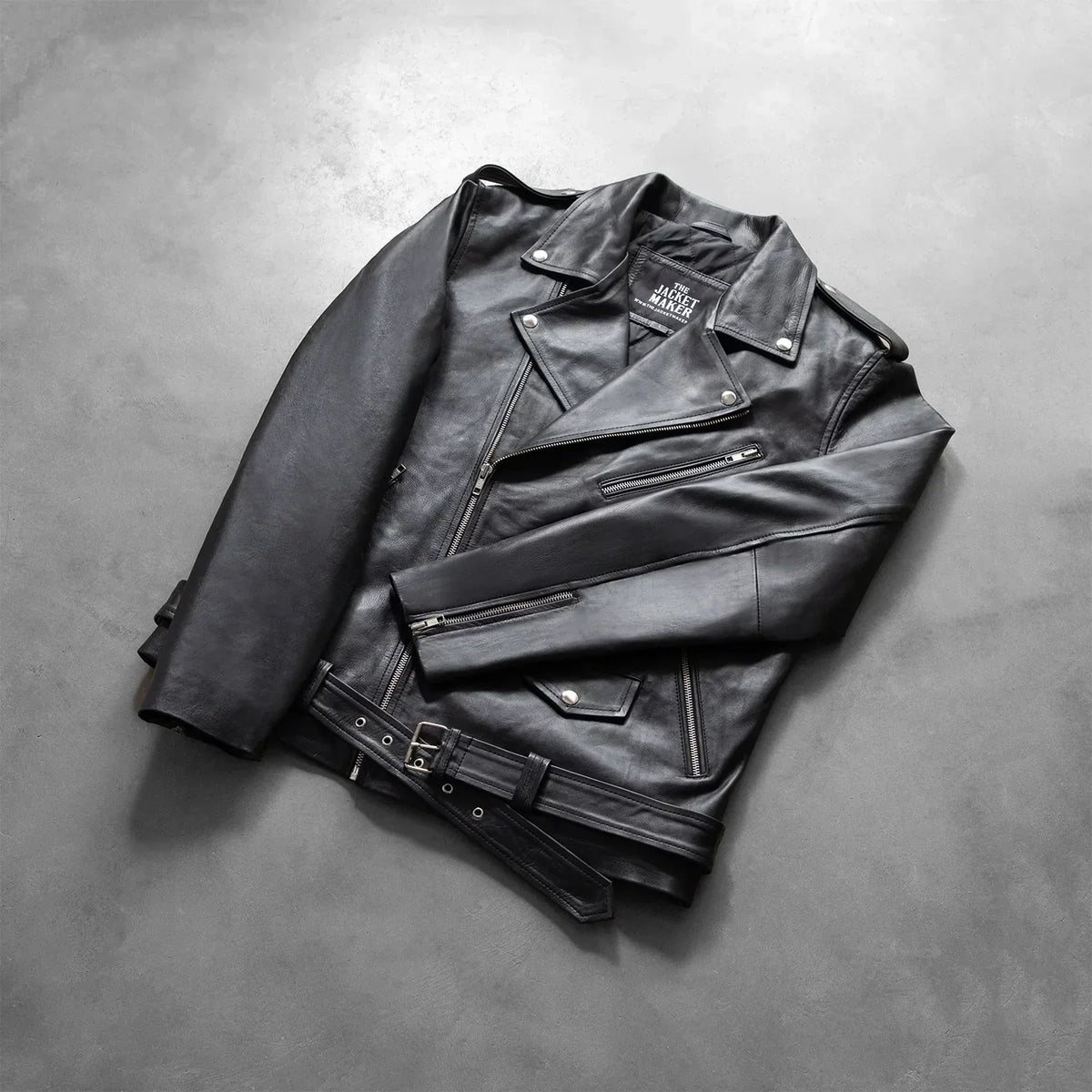 Allaric Alley Black Leather Biker Jacket - men's jacket in black cowhide leather, view 8