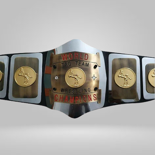 American Wrestling World Tag Team Wrestling Champion Inspired Belt United States Old Condition - photo 1 of 1 | Brex International