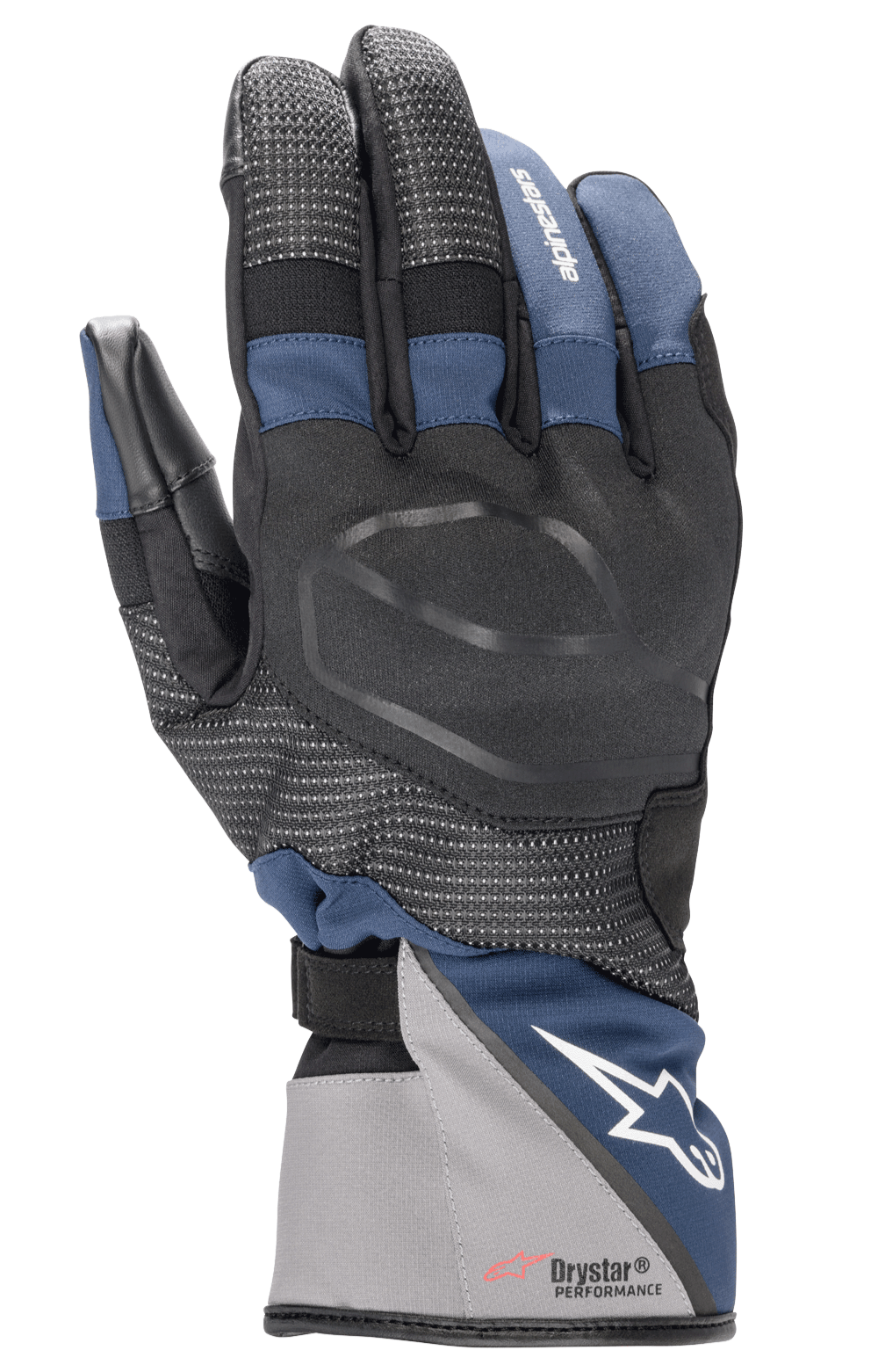 Andes V3 Drystar® Glove - Black/Dark Blue - Alpinestars motorcycle gloves, view 1