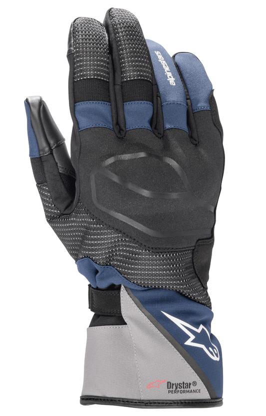 Andes V3 Drystar® Glove - Black/Dark Blue - Alpinestars motorcycle gloves, view 1