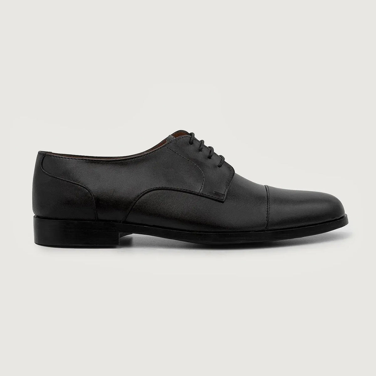 Attorney Derby Black Leather Shoes - men's shoes in black genuine leather, view 2