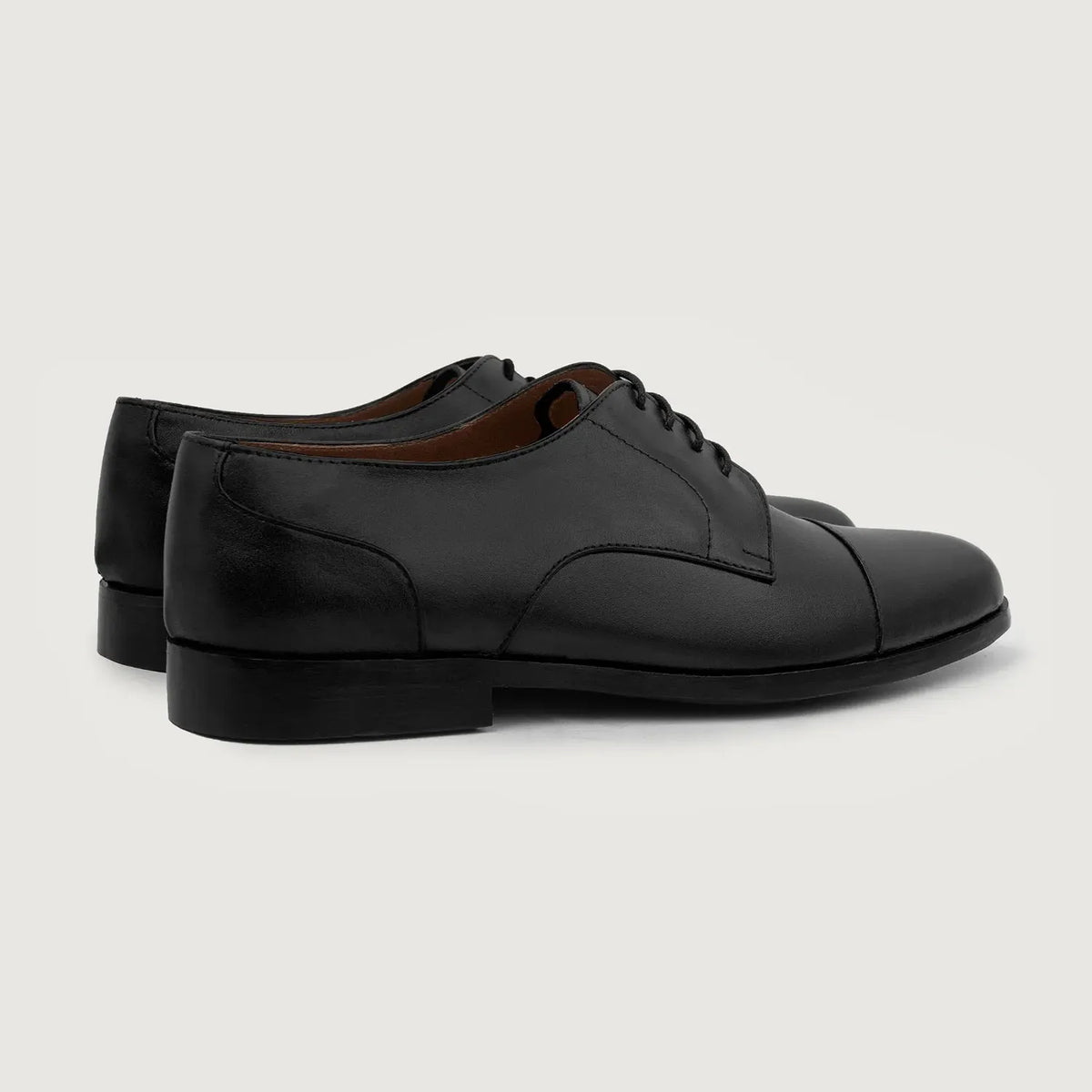 Attorney Derby Black Leather Shoes - men's shoes in black genuine leather, view 3