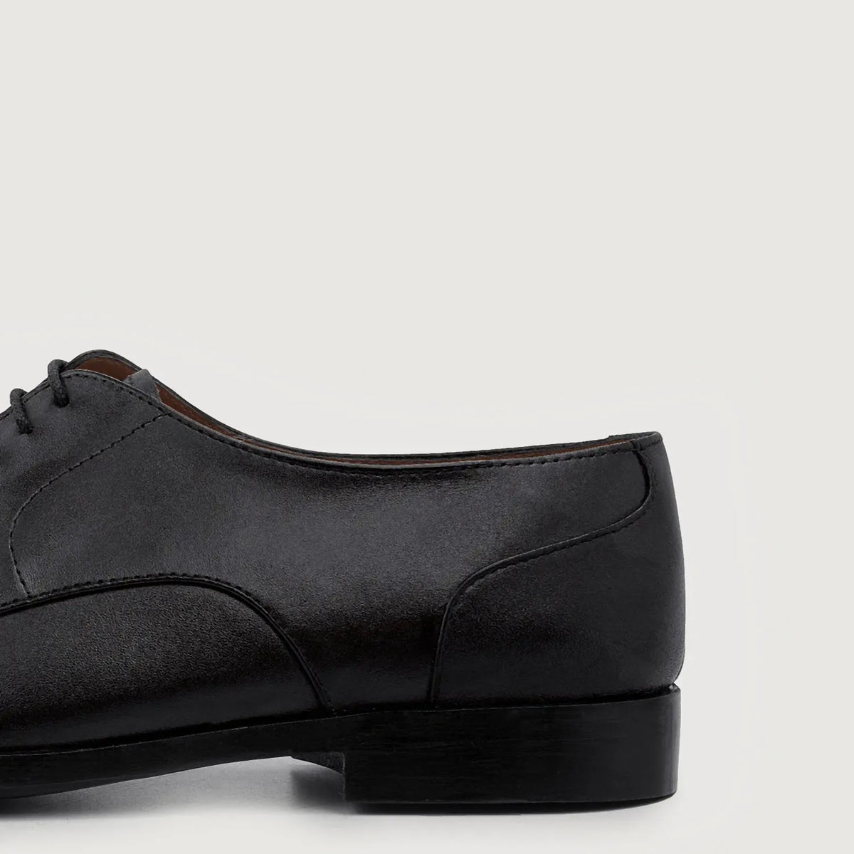 Attorney Derby Black Leather Shoes - men's shoes in black genuine leather, view 5