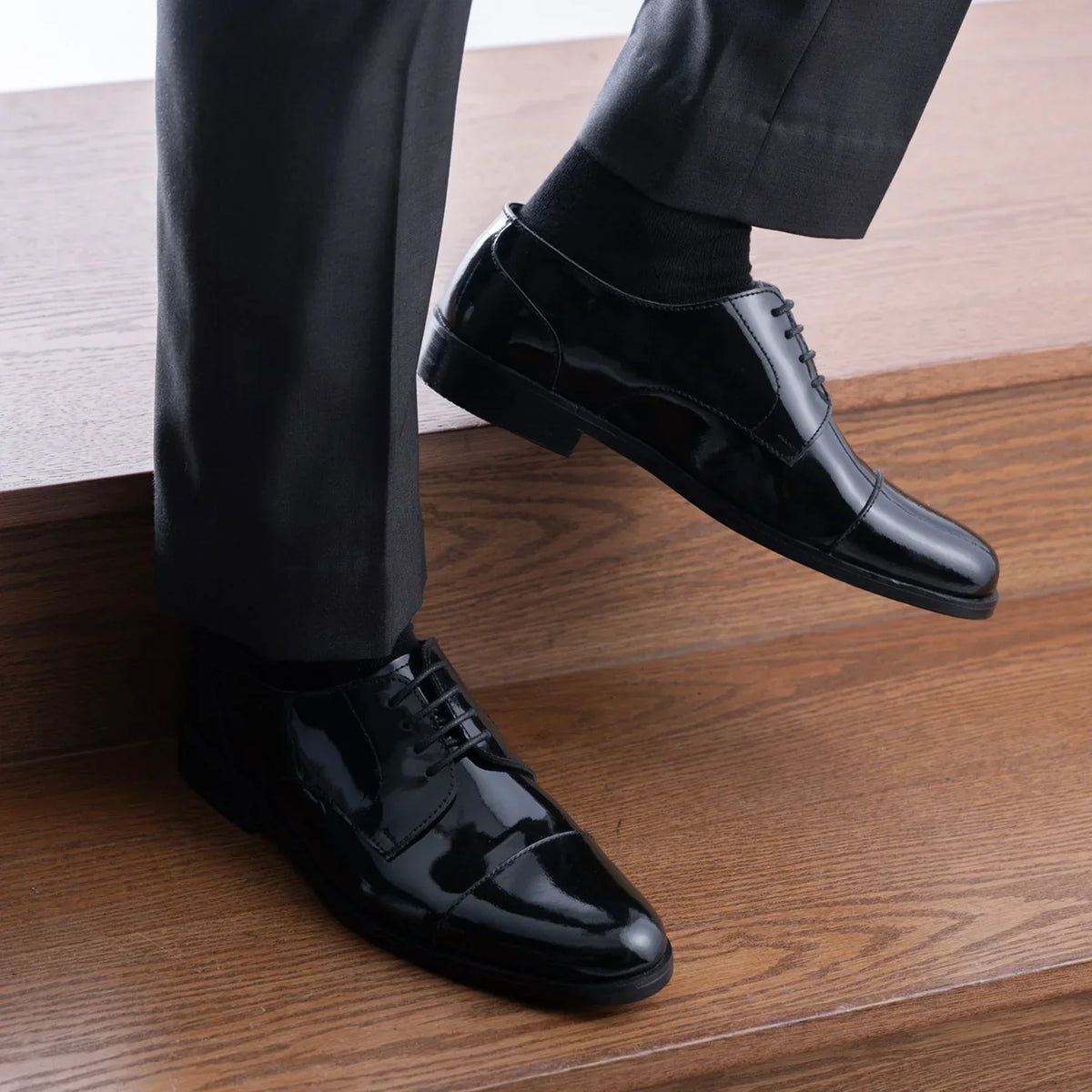 Attorney Derby Black Patent Leather Shoes - men's shoes in black patent leather, view 10