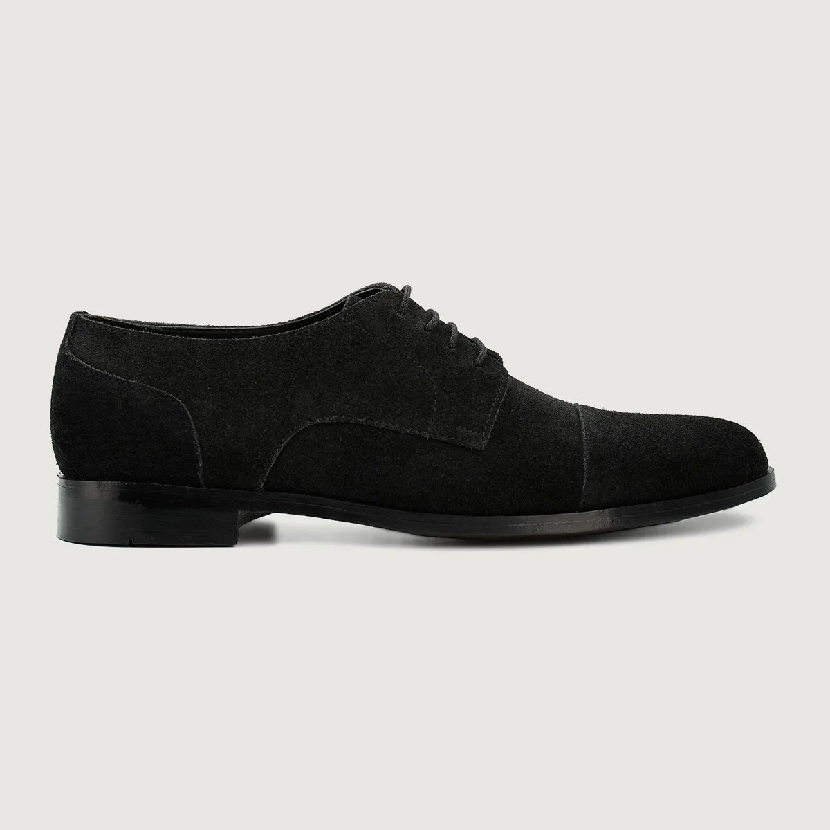 Attorney Derby Black Suede Leather Shoes - men's shoes in black suede leather, view 2