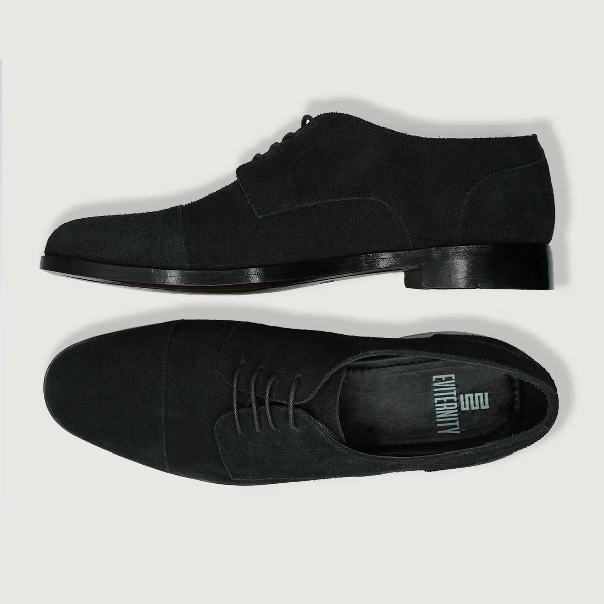 Attorney Derby Black Suede Leather Shoes - men's shoes in black suede leather, view 3