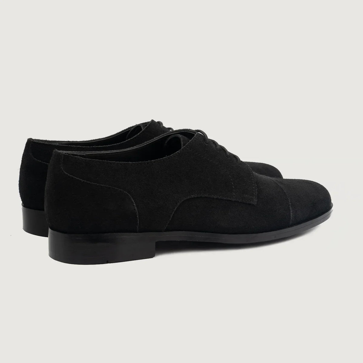 Attorney Derby Black Suede Leather Shoes - men's shoes in black suede leather, view 4