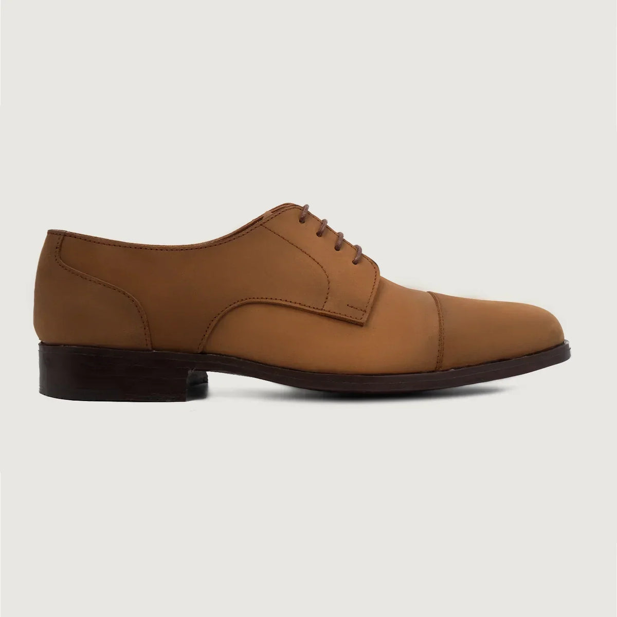 Attorney Derby Brown Nubuck Leather Shoes - men's shoes in brown nubuck leather, view 2